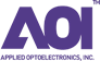 Purple AOI letters with Applied Optoelectronics, INC. underneath